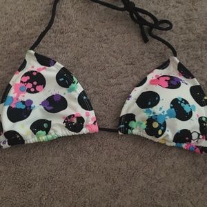 polka dot w/ water splash bikini top